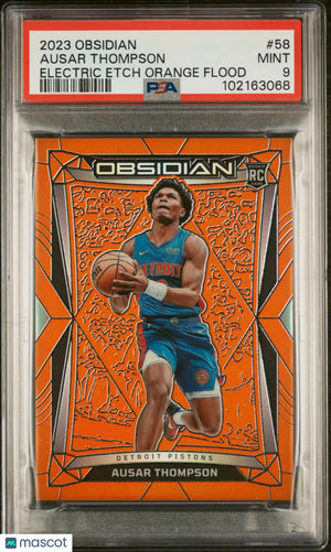 2023 Obsidian Basketball Ausar Thompson RC Electric Etch Orange Flood PSA 9 /99 