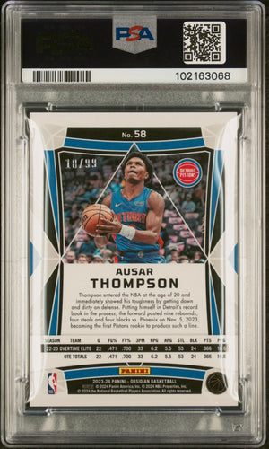 2023 Obsidian Basketball Ausar Thompson RC Electric Etch Orange Flood PSA 9 /99 