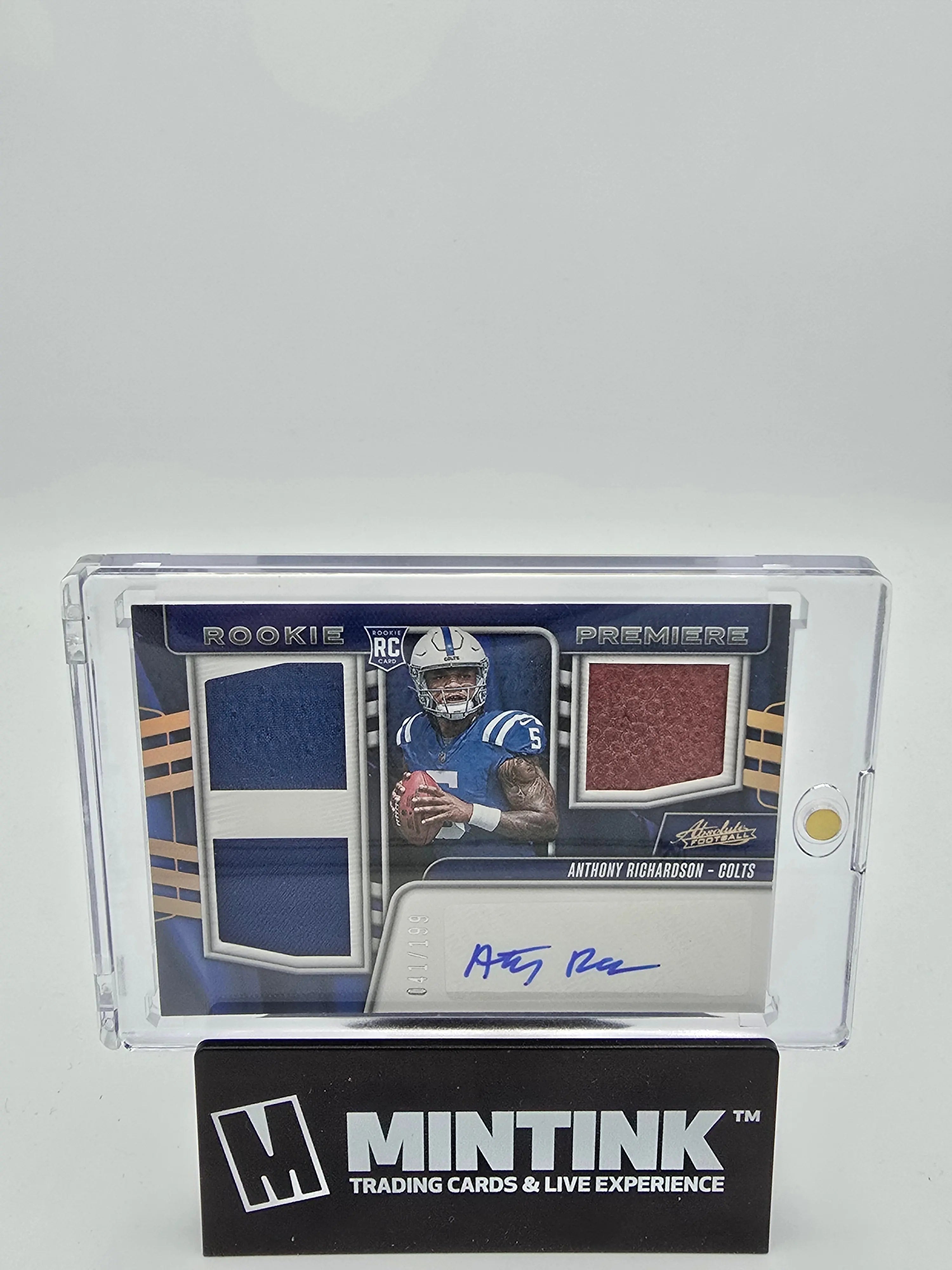 2023 Panini Absolute Football Anthony Richardson RC Rookie Premiere Triple Patch Autograph /199 