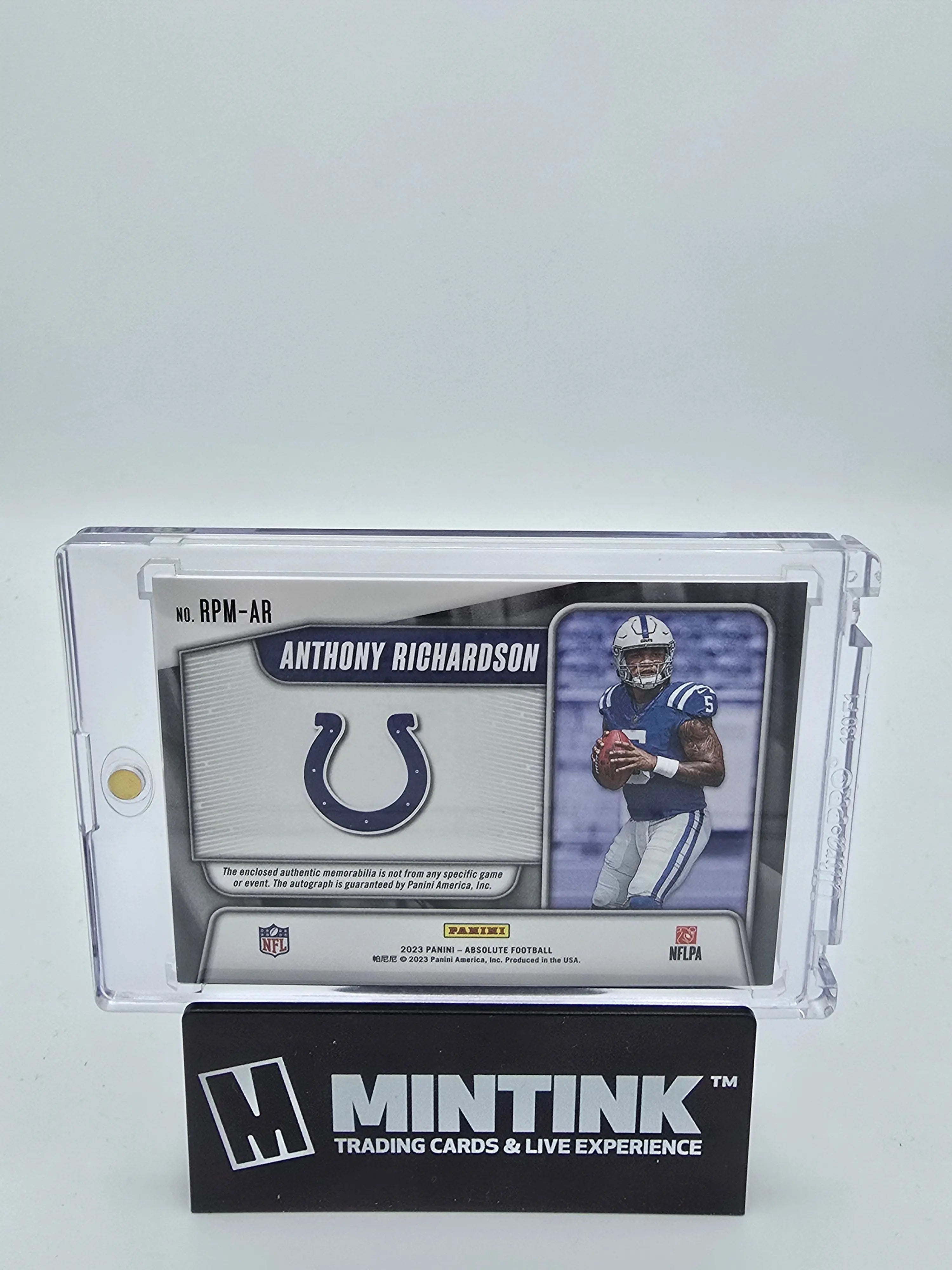 2023 Panini Absolute Football Anthony Richardson RC Rookie Premiere Triple Patch Autograph /199 