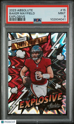 2023 Panini Absolute Football Explosive Baker Mayfield #15 PSA 9 