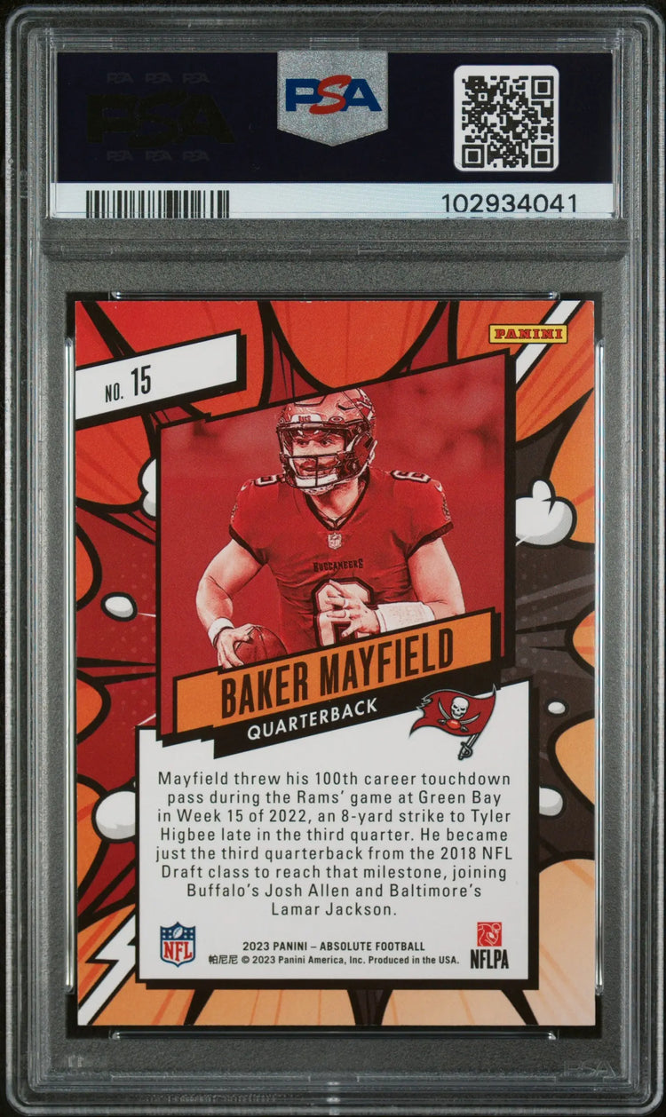 2023 Panini Absolute Football Explosive Baker Mayfield #15 PSA 9 