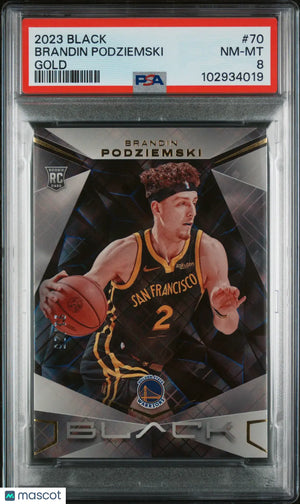 2023 Panini Black Basketball Brandin Podziemski RC Rookie Gold PSA 8 /25 