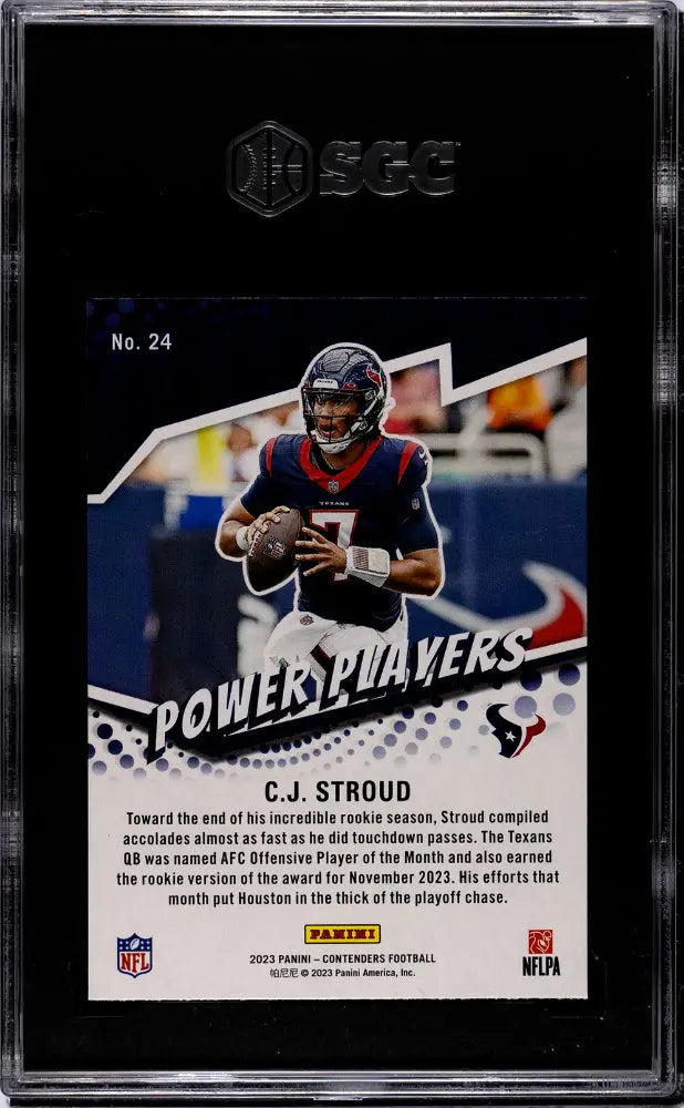 2023 Panini Contenders Football CJ Stroud  RC Rookie Power Players SGC 9.5 