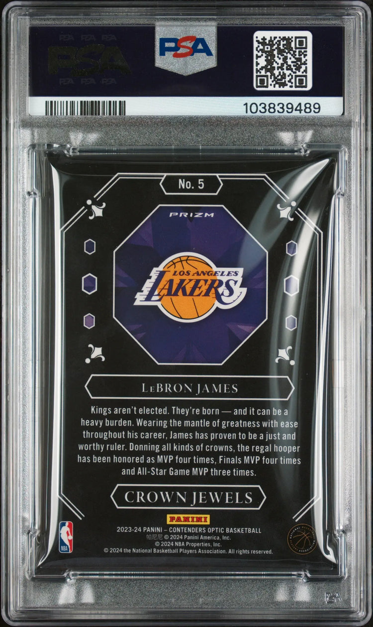 2023 Panini Contenders Optic Crown Jewels LeBron James PSA 10 #5 