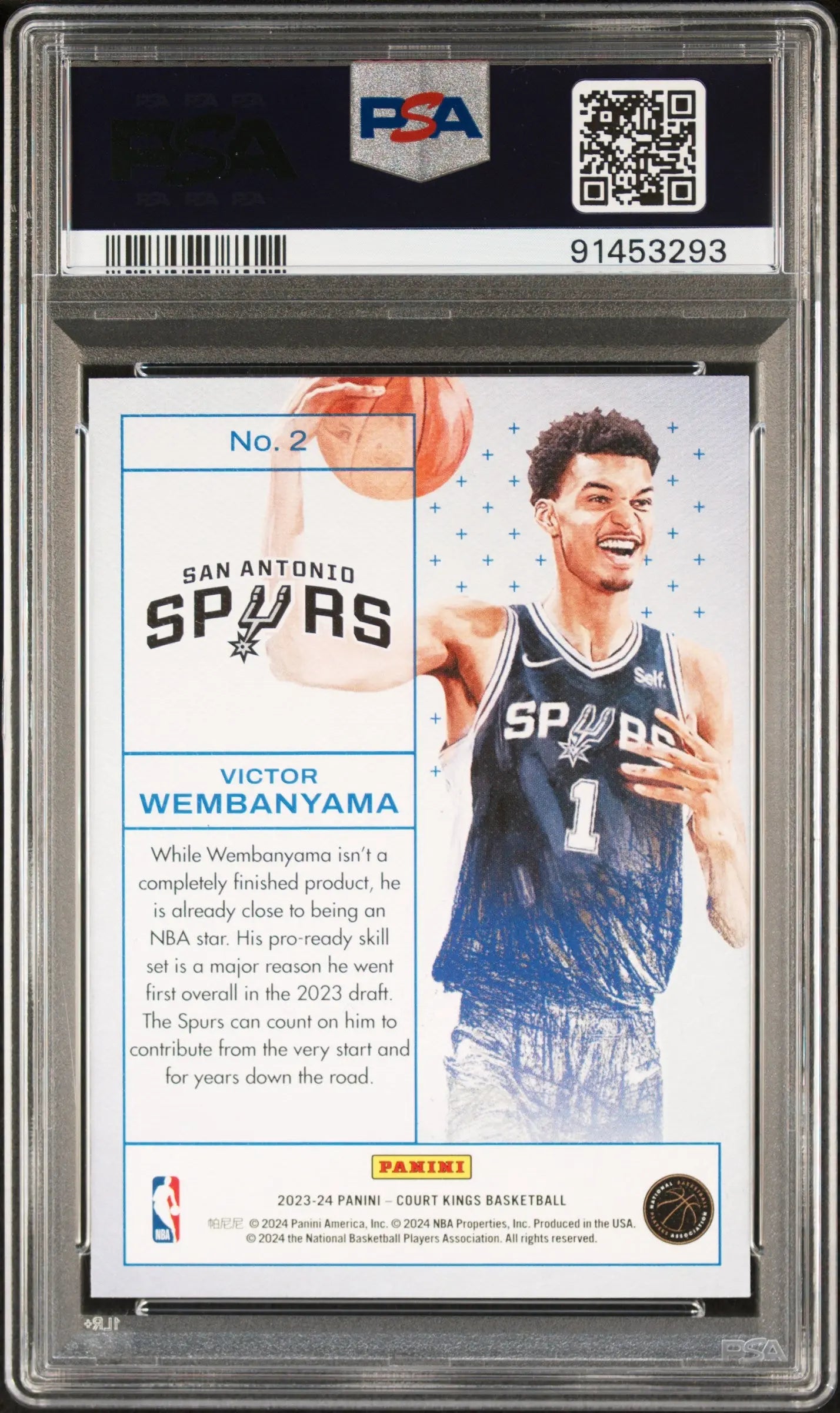 2023 Panini Court Kings Works In Progress Victor Wembanyama RC PSA 10 