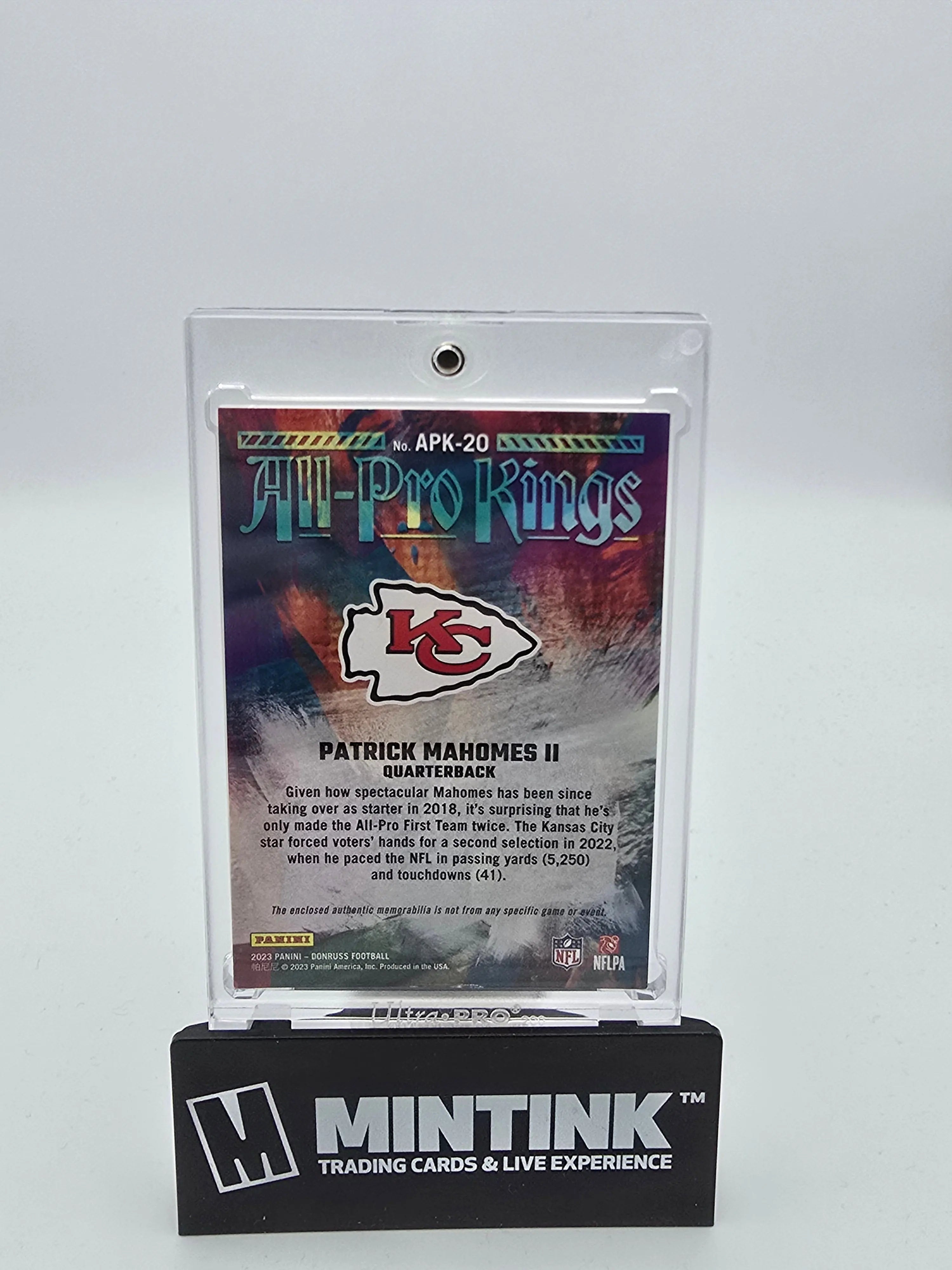 2023 Panini Donruss Football Patrick Mahomes II All-Pro Kings Jersey Patch /399 