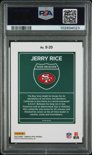 2023 Panini Donruss Optic Downtown! Jerry Rice #D20 PSA 9 