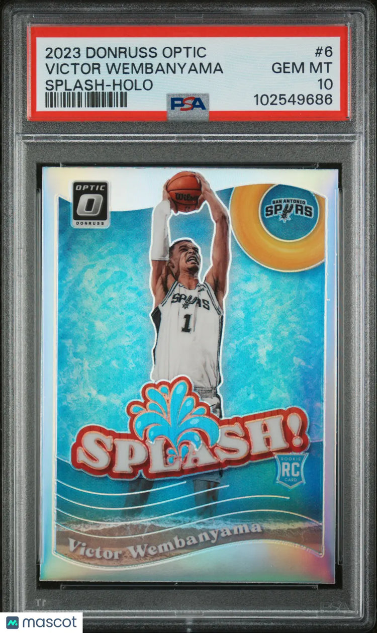 2023 Panini Donruss Optic Splash Holo Victor Wembanyama RC Rookie PSA 10 