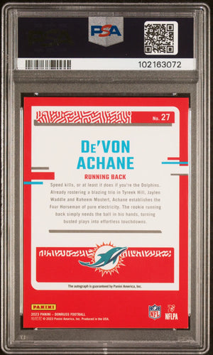 2023 Panini Donruss The Rookies De'von Achane Autograph PSA 9 /100 