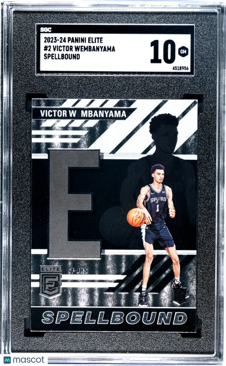 2023 Panini Elite Victor Wembanyama RC Spellbound "Letter E" SGC 10 