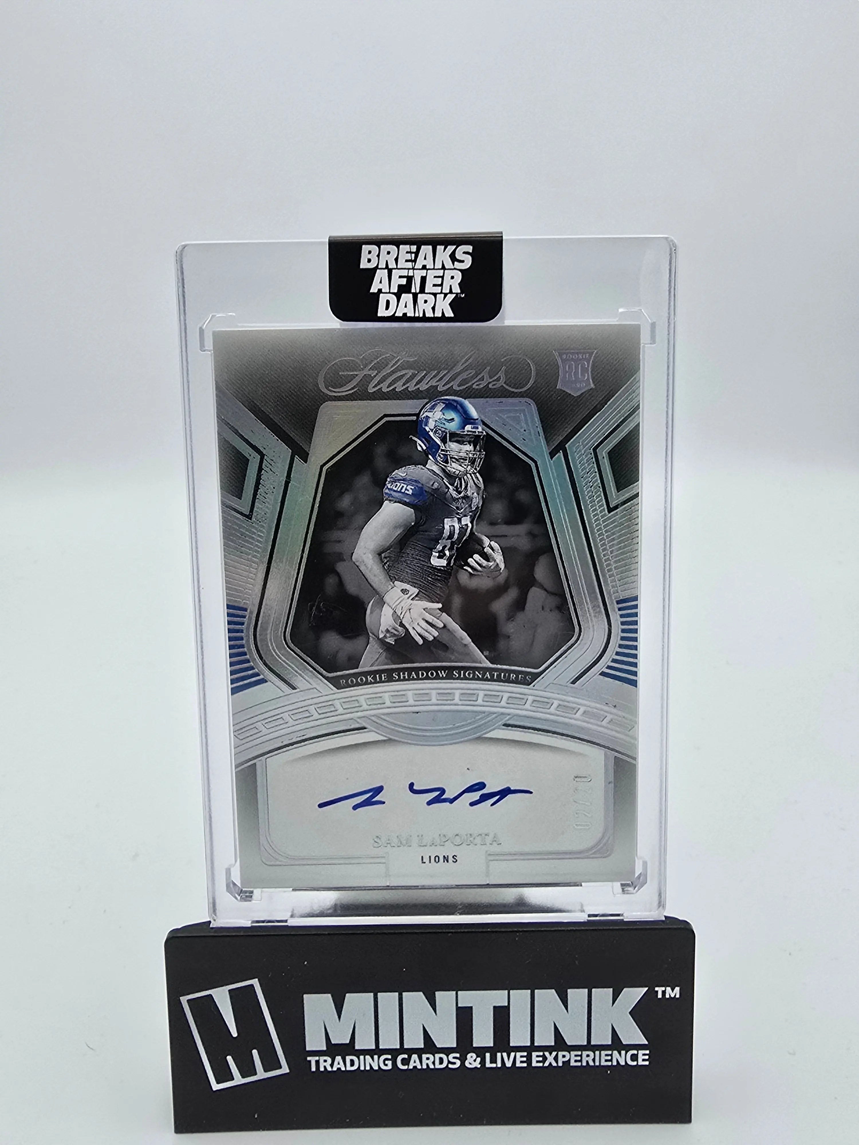 2023 Panini Flawless Football Sam LaPorta Rookie Shadow Signatures Autograph /20 