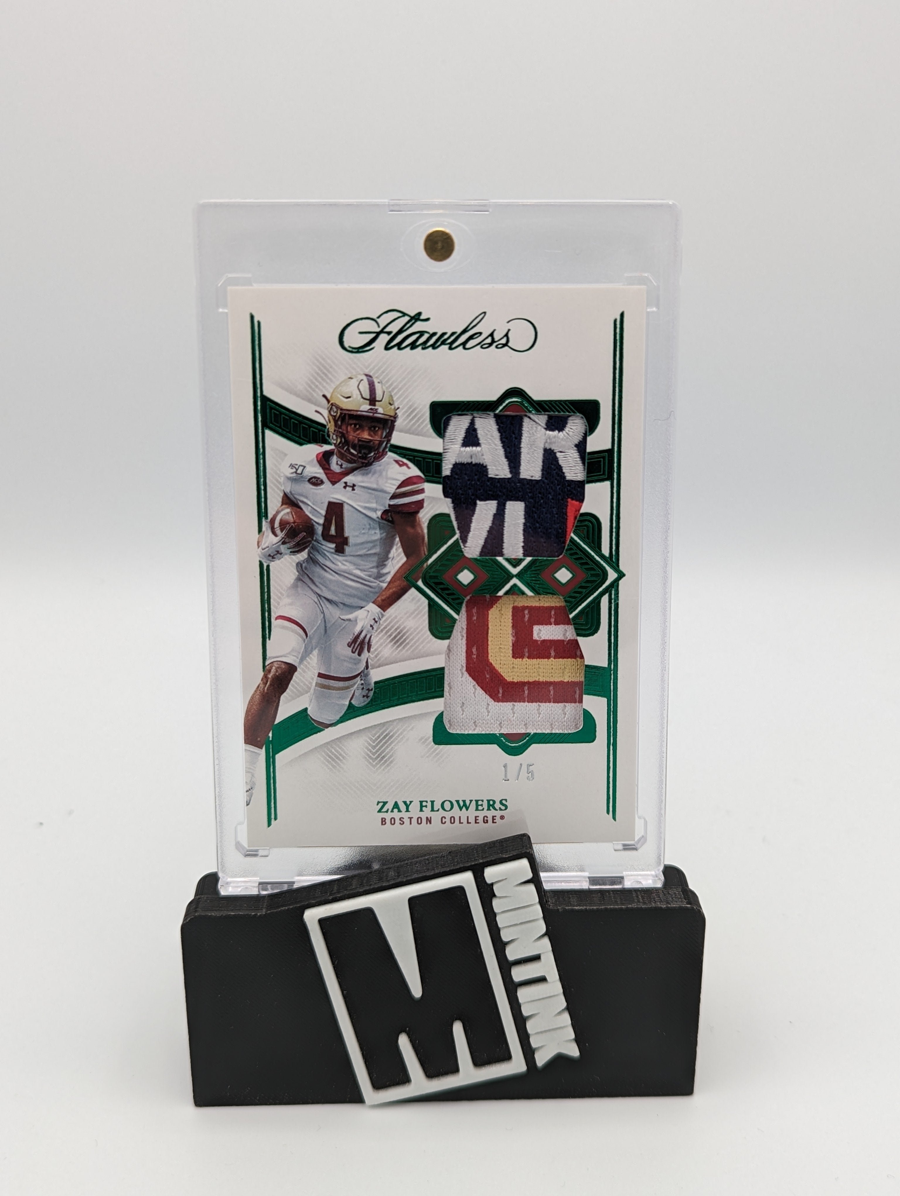 2023 Panini Flawless Football Zay Flowers Emerald Dual Patch 1/5 #Rdp-Zf 1