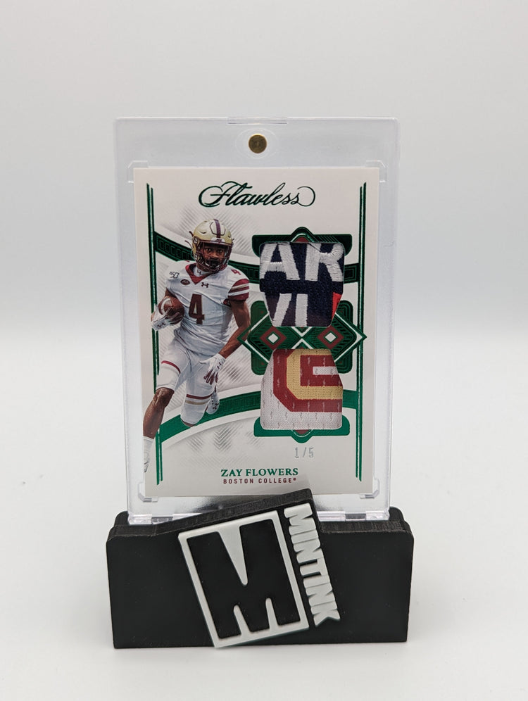 2023 Panini Flawless Football Zay Flowers Emerald Dual Patch 1/5 #Rdp-Zf 1