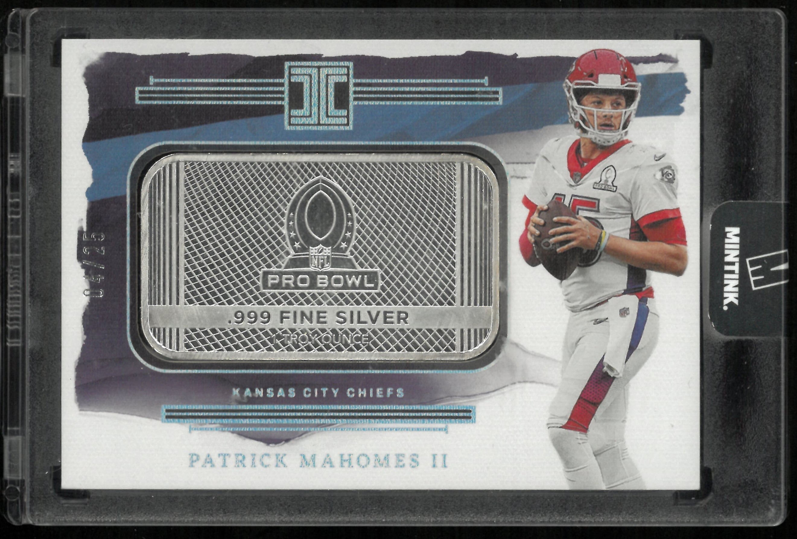 2023 Panini Impeccable Football Patrick Mahomes Probowl 1 Ounce Fine Silver 04/25 #Pbs-Pm 1