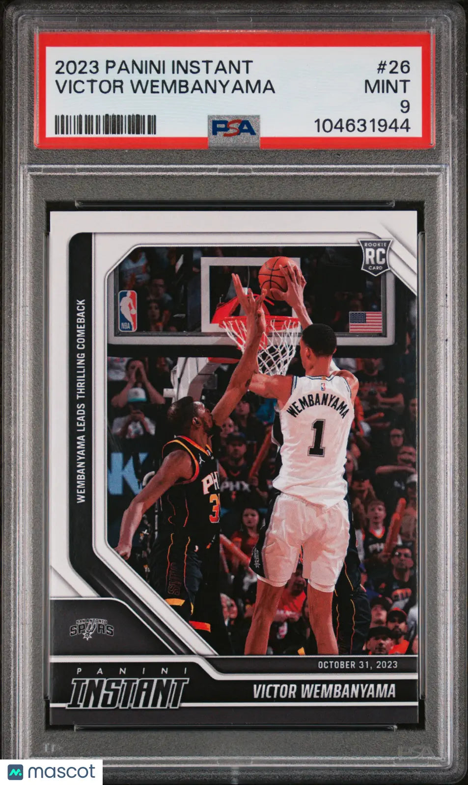 2023 Panini Instant Basketball Victor Wembanyama RC Rookie  PSA 9 