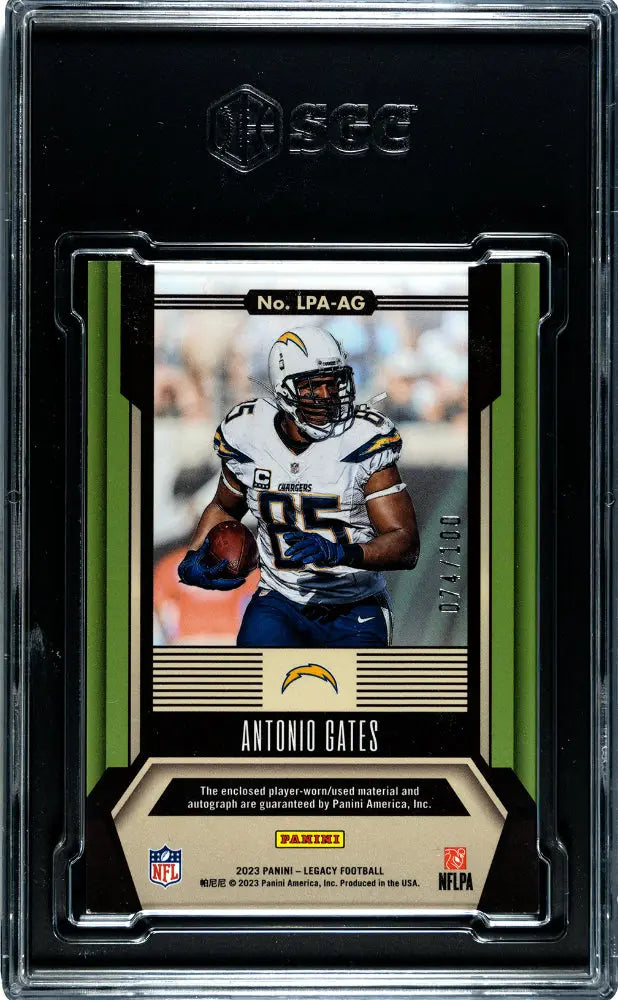 2023 Panini Legacy Football Antonio Gates Patch Auto Autograph SGC 9 /100 