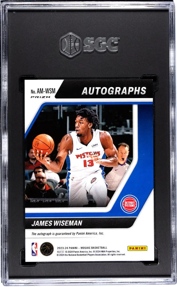 2023 Panini Mosaic Basketball James Wiseman Autographs SGC 10 