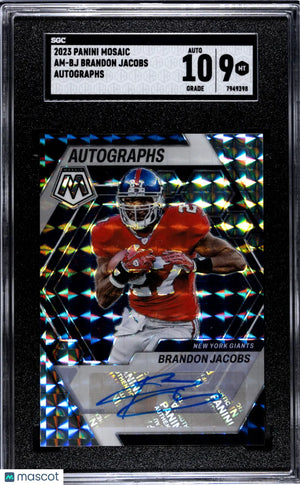 2023 Panini Mosaic Football Brandon Jacobs Autographs SGC 9 