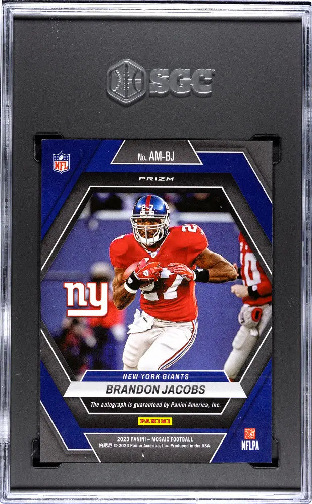 2023 Panini Mosaic Football Brandon Jacobs Autographs SGC 9 