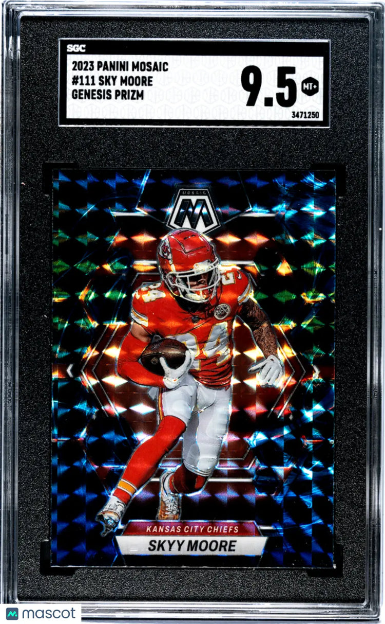 2023 Panini Mosaic Football Sky Moore Genesis Prizm SGC 9.5 