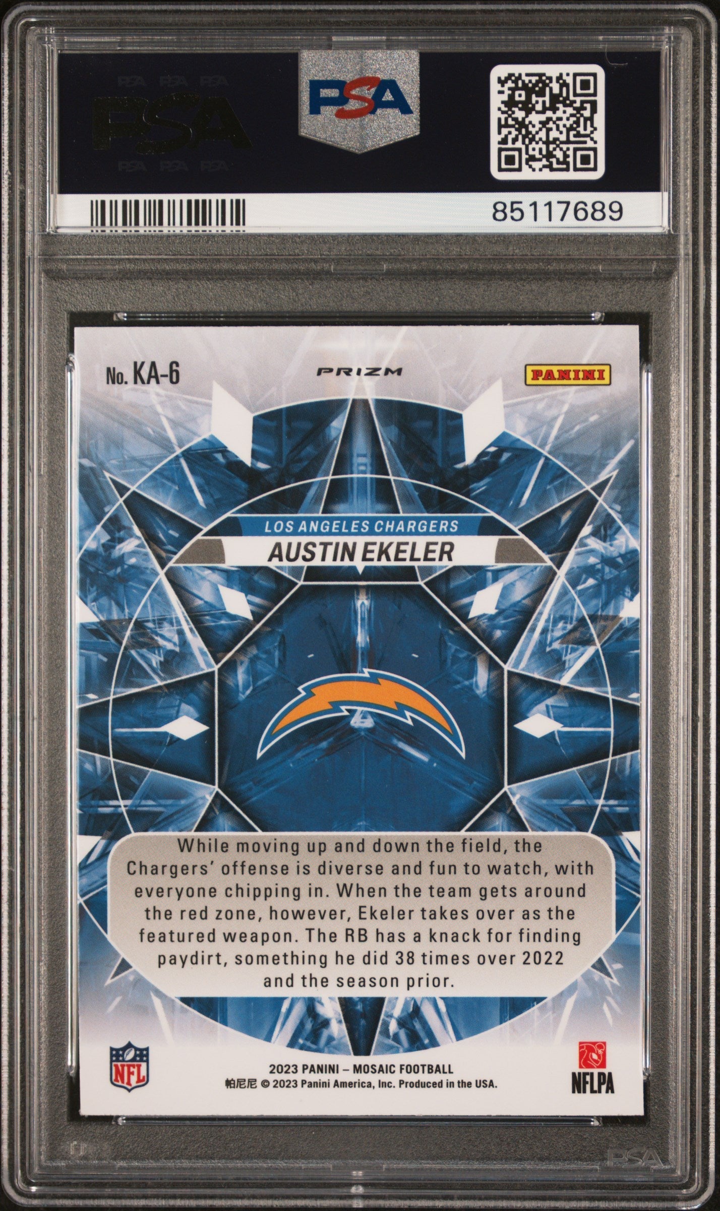 2023 Panini Mosaic Kaleidoscopic Austin Ekeler Ka6 Psa 10 2