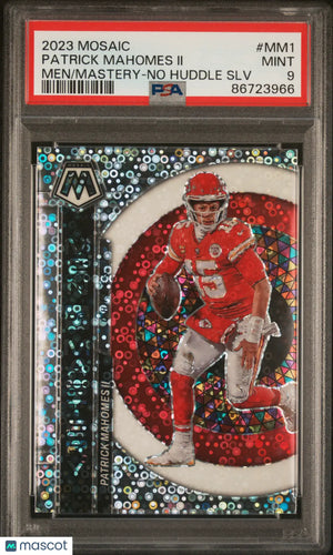 2023 Panini Mosaic Men Of Mastery Patrick Mahomes II No Huddle Silver PSA 9 