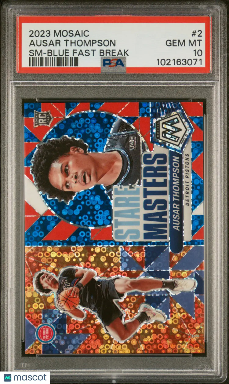 2023 Panini Mosaic Stare Masters Ausar Thompson RC Blue Fast Break PSA 10 /85 