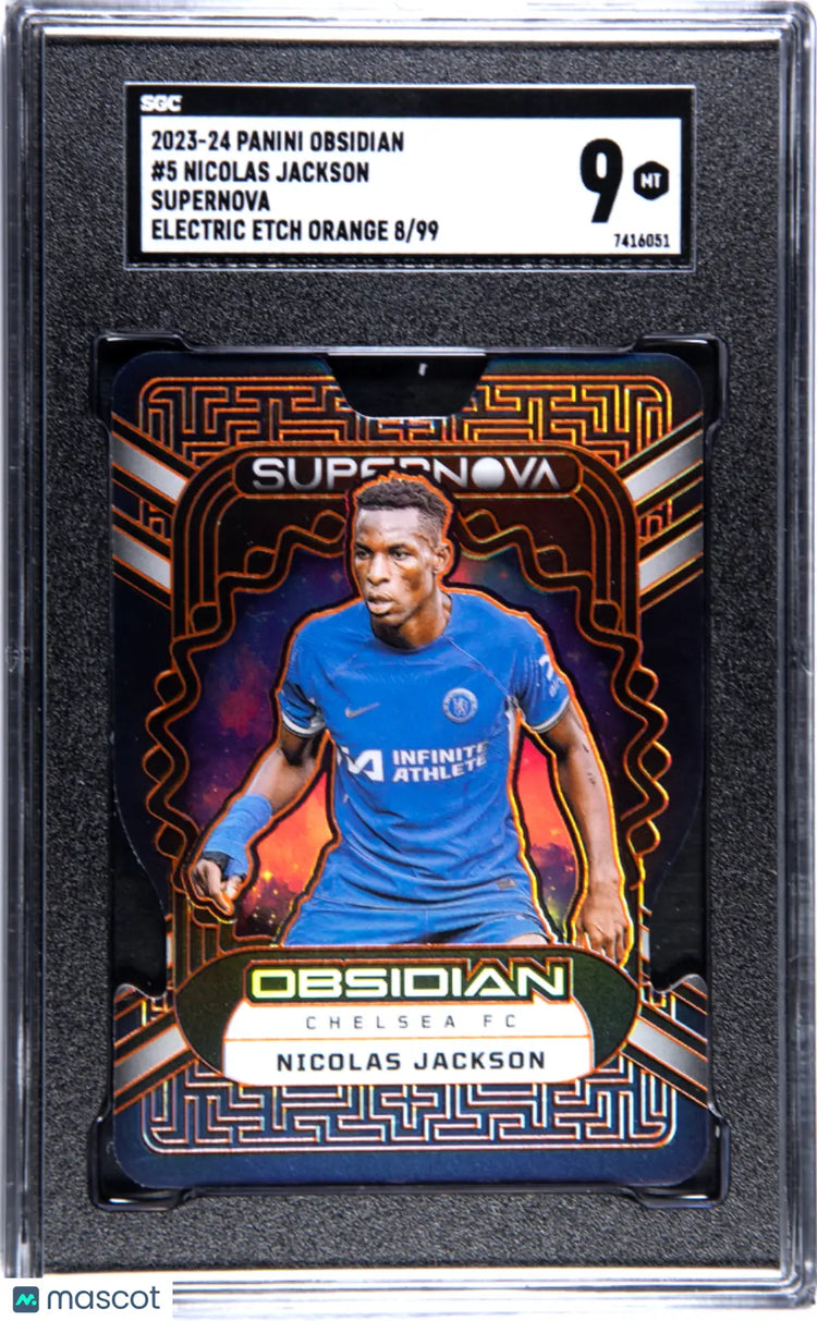 2023 Panini Obsidian Nicolas Jackson Supernova Electric Etch Orange SGC 9 /99 