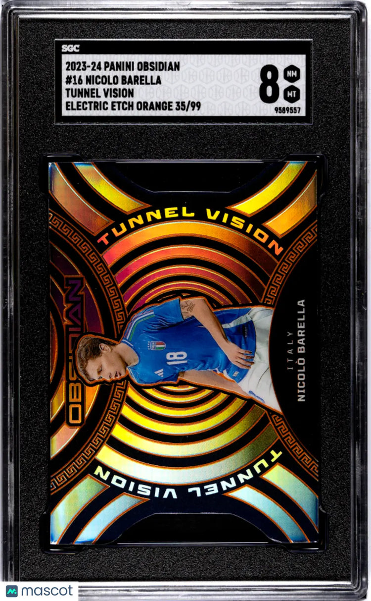 2023 Panini Obsidian Nicolo Barella Tunnel Vison Electric Etch Orange SGC 8 /99 