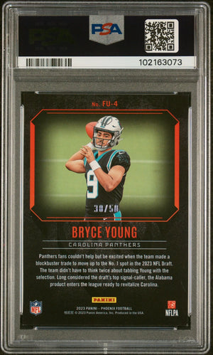 2023 Panini Phoenix Bryce Young RC Rookie Fired Up Yellow PSA 9 /50 