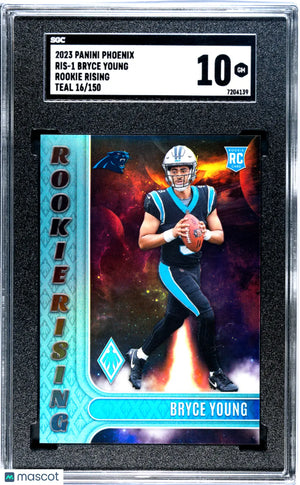 2023 Panini Phoenix Football Bryce Young Rookie Rising Teal SGC 10 /150 