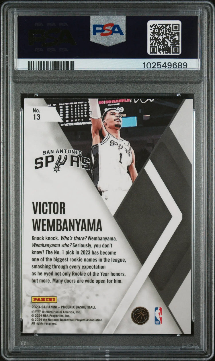 2023 Panini Phoenix Instant Phenom Victor Wembanyama RC PSA 9 