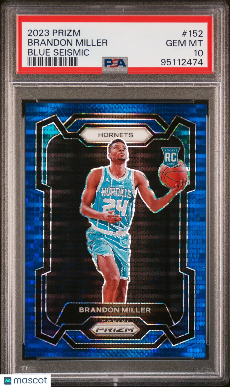 2023 Panini Prizm Basketball Brandon Miller Rookie Blue Seismic PSA 10 /99 