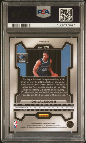 2023 Panini Prizm Basketball GG Jackson II RC Rookie Silver Prizm PSA 10 