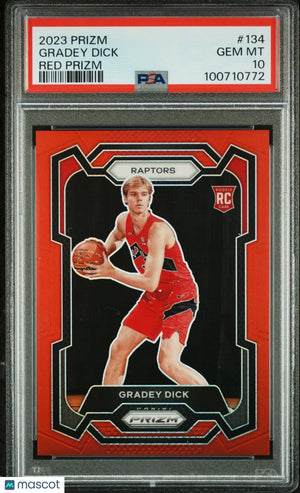 2023 Panini Prizm Basketball Gradey Dick RC Rookie Red Prizm PSA 10 