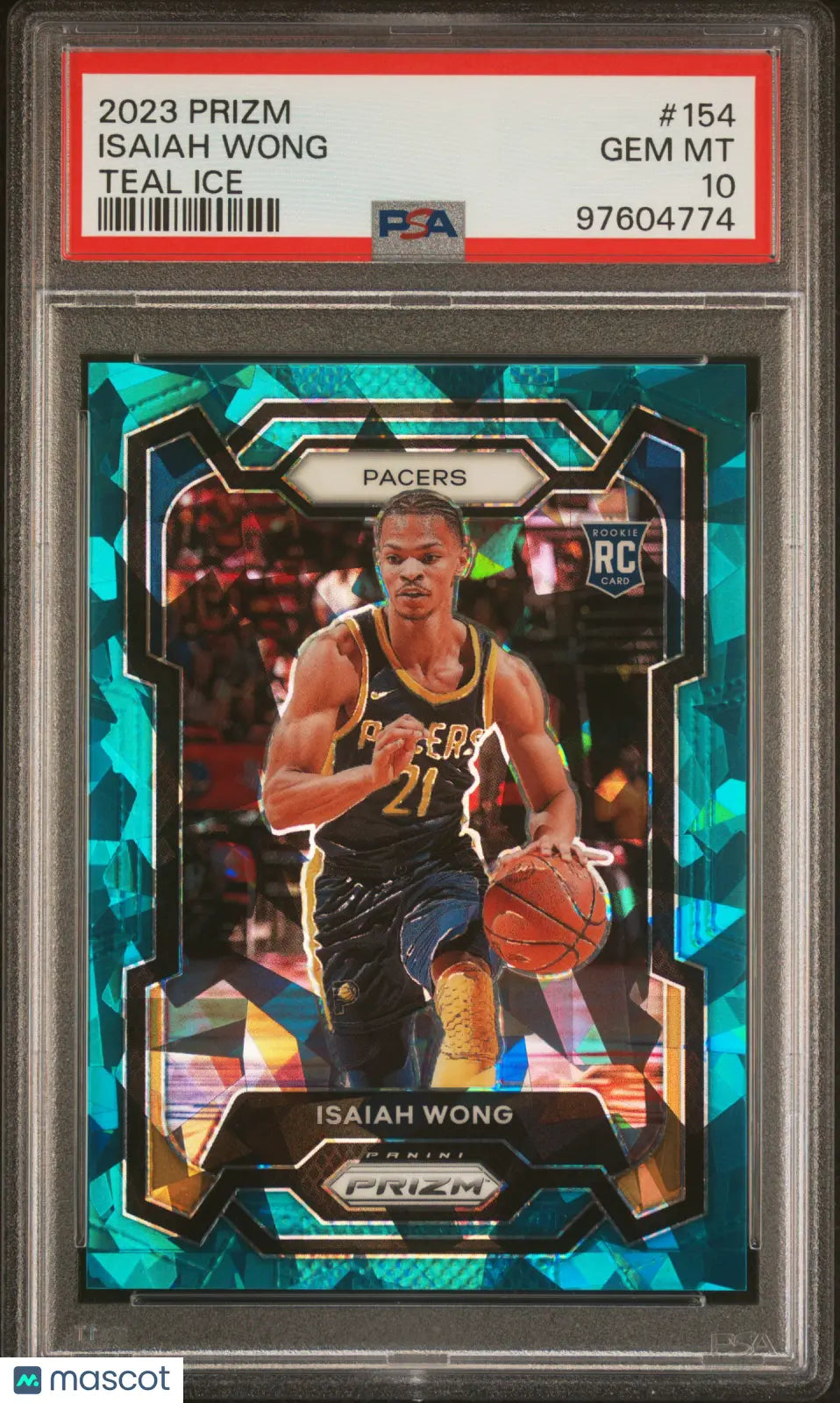 2023 Panini Prizm Basketball Isaiah Wong RC Rookie Teal Ice Prizm PSA 10 /225 