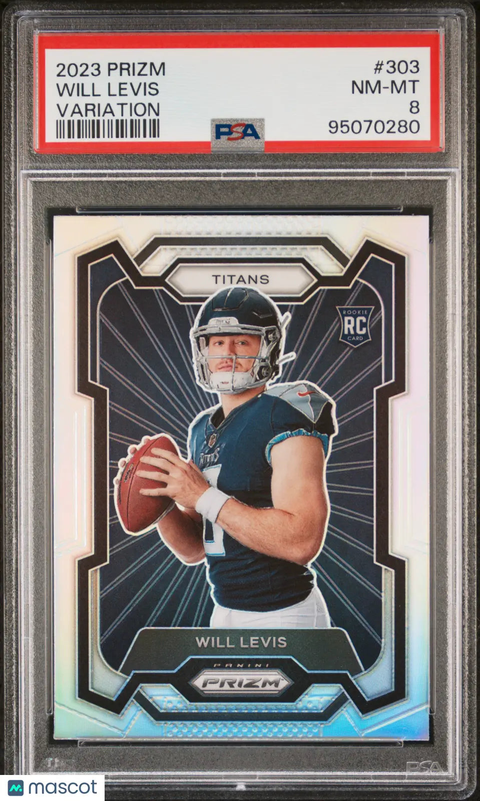 2023 Panini Prizm Football Will Levis RC Rookie Variation Prizm PSA 8 