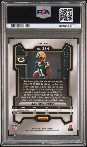 2023 Panini Prizm Jayden Reed RC Rookie Pandora PSA 10 /400 