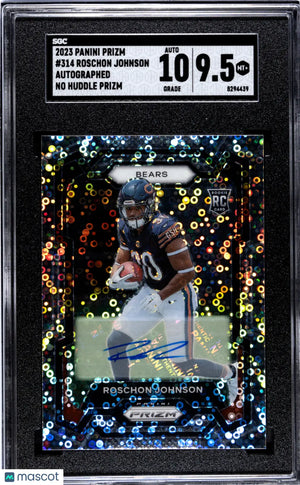 2023 Panini Prizm Roschon Johnson RC Rookie No Huddle Prizm Autograph SGC 9.5 