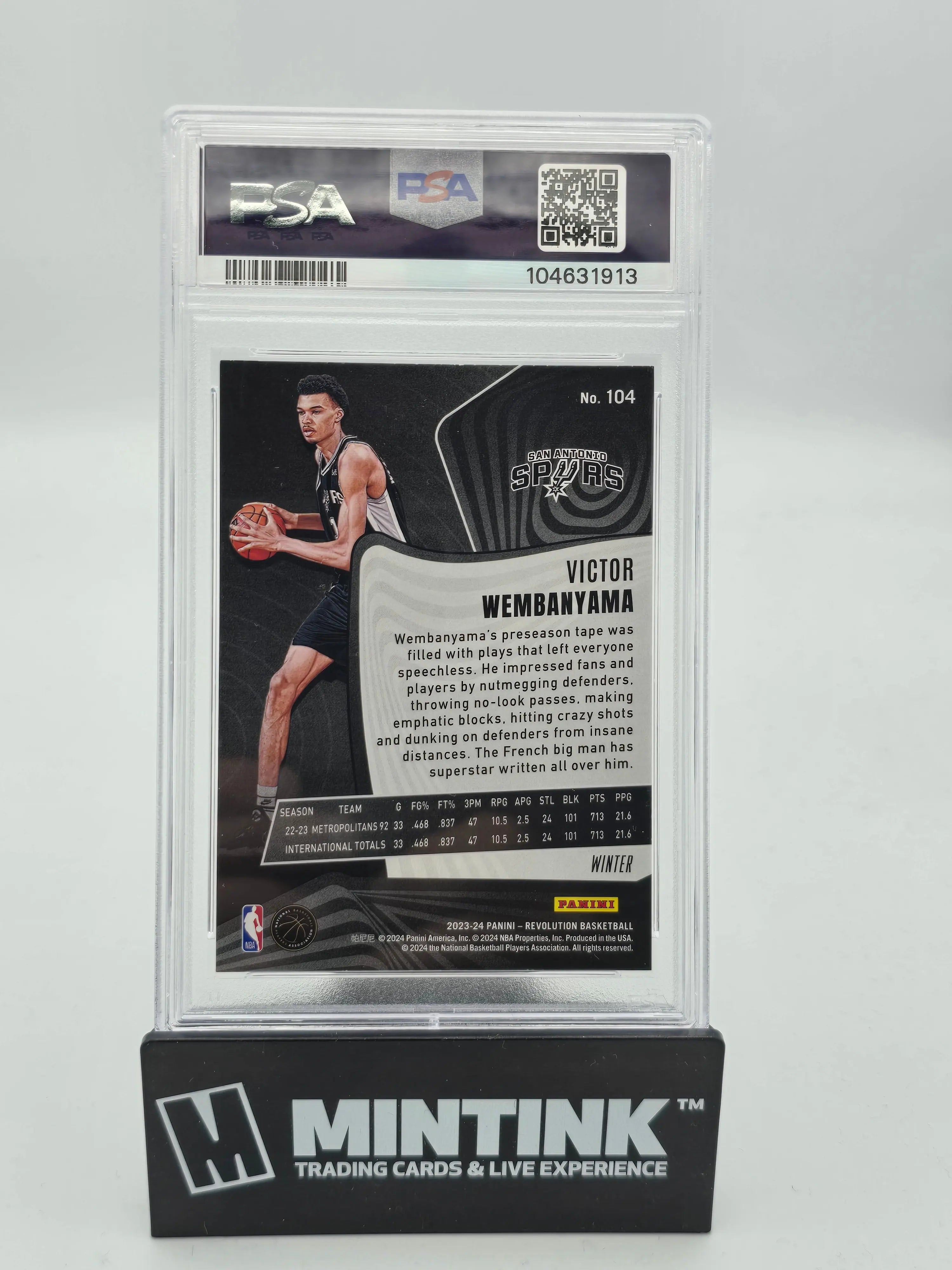 2023 Panini Revolution Victor Wembanyama RC Rookie Winter PSA 9 