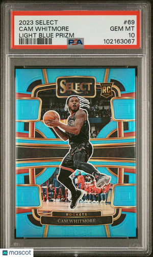 2023 Panini Select Basketball Cam Whitmore Rookie Light Blue Prizm PSA 10 /299 