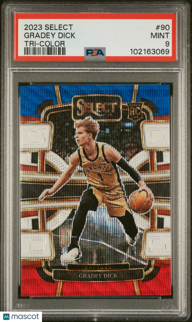 2023 Panini Select Basketball Gradey Dick RC Rookie Tri-Color prizm PSA 9 