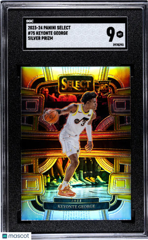 2023 Panini Select Basketball Keyonte George RC Rookie Silver Prizm SGC 9 