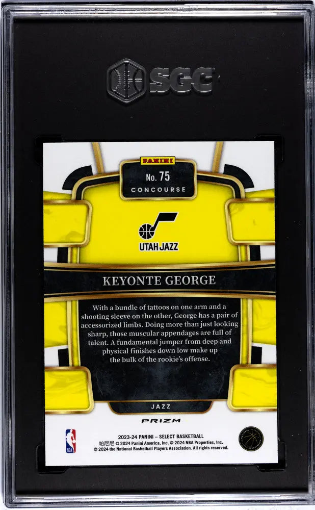 2023 Panini Select Basketball Keyonte George RC Rookie Silver Prizm SGC 9 