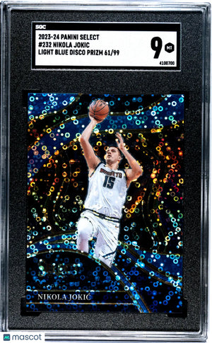 2023 Panini Select Basketball Nikola Jokic Light Blue Disco Prizm SGC 9 /99 