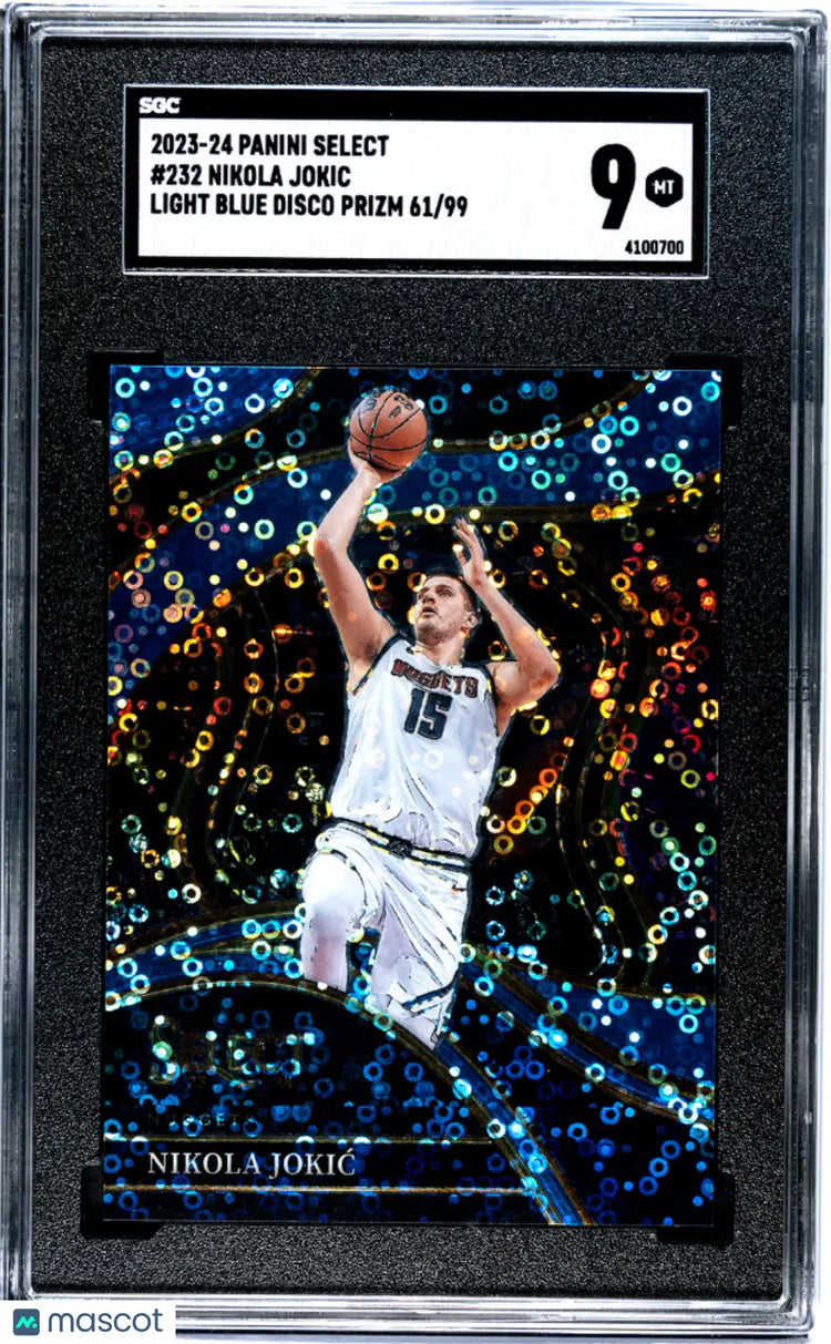 2023 Panini Select Basketball Nikola Jokic Light Blue Disco Prizm SGC 9 /99 