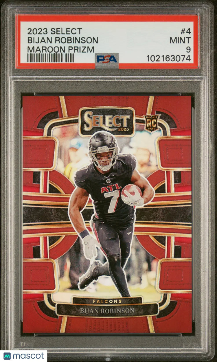 2023 Panini Select Bijan Robinson RC Rookie Maroon Prizm PSA 9 /149 