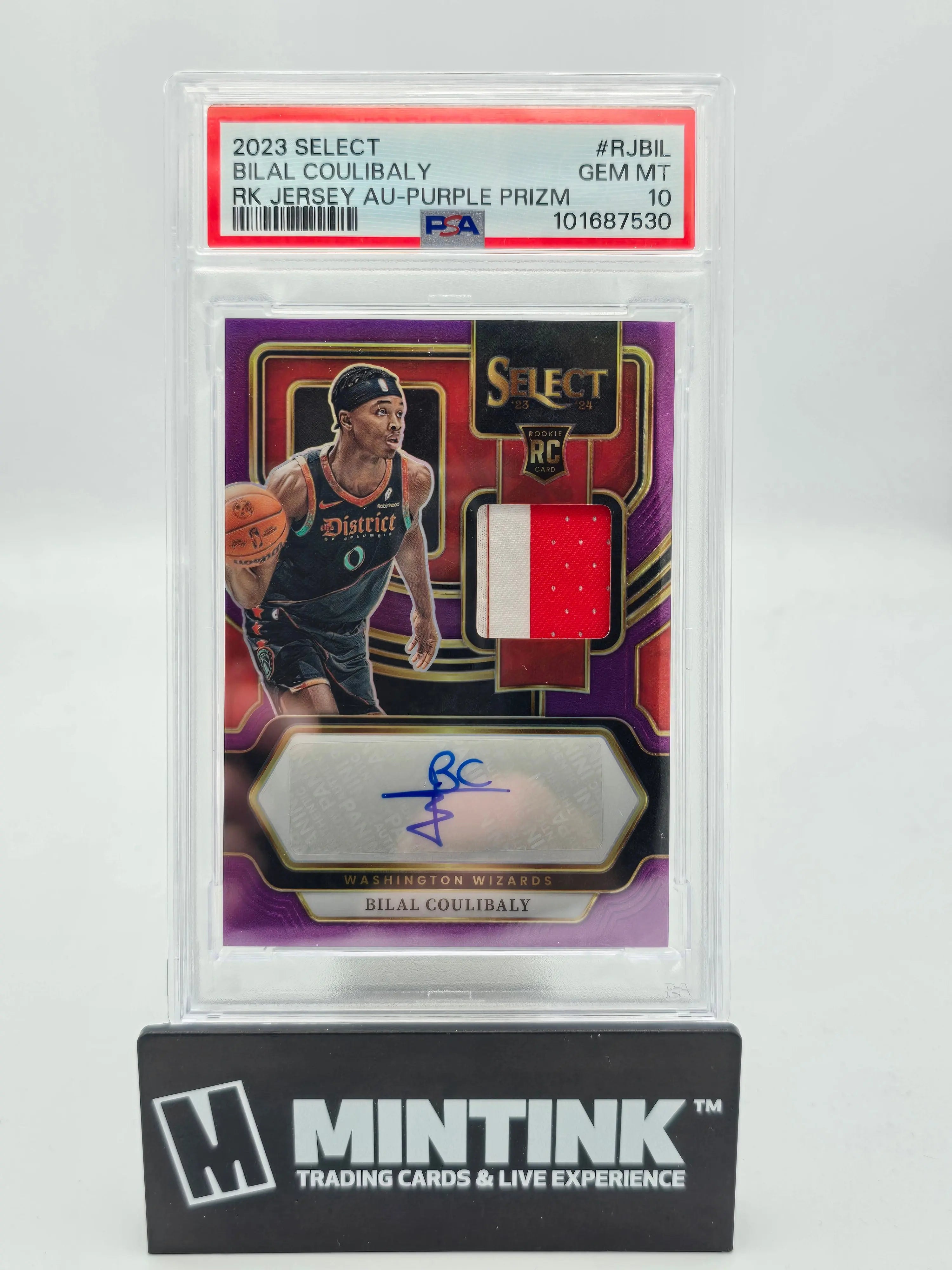 2023 Panini Select Rookie Jersey Auto Bilal Coulibaly Purple Prizm PSA 10 /99 