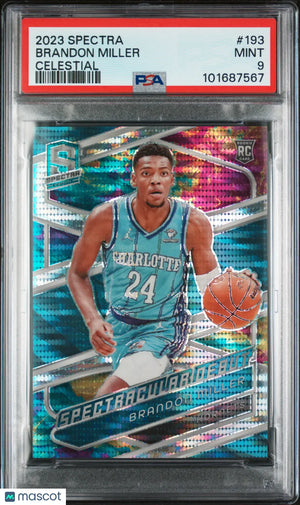 2023 Panini Spectra Basketball Brandon Miller RC Rookie Celestial PSA 9 /125 